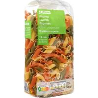 Plumas con vegetales EROSKI, paquete 500 g