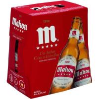 Cerveza MAHOU 5 Estrellas, pack botellín 6x25 cl