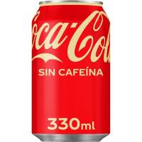 Refresco de cola sin cafeína COCA COLA, lata 33 cl