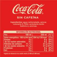 Refresco de cola sin cafeína COCA COLA, lata 33 cl