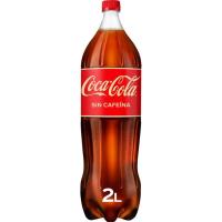 Refresco de cola sin cafeína COCA COLA, botella 2 litros