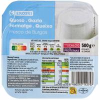 Queso fresco tradicional de Burgos EROSKI, tarrina 500 g