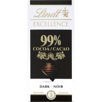Chocolate 99% cacao LINDT Excellence, tableta 50 g