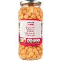 Garbanzos cocidos EROSKI basic, frasco 400 g 