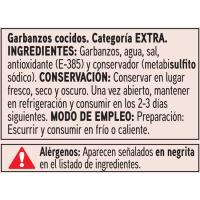 Garbanzos cocidos EROSKI basic, frasco 400 g 