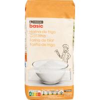 Harina de trigo EROSKI BASIC, paquete 1 kg