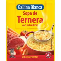 Sopa de ternera con estrellitas GALLINA BLANCA, sobre 74 g