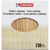 Palillo redondo EROSKI, caja 230 uds