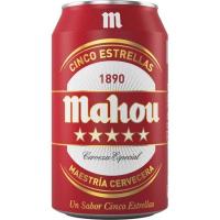 Cerveza MAHOU 5 Estrellas, lata 33 cl