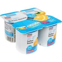 Yogur desnatado sabor limón EROSKI basic, pack 4x125 g