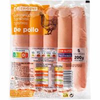 Salchichas de pollo EROSKI, sobre 200 g