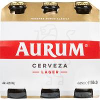 Cerveza AURUM, pack botellín 6x25 cl