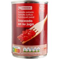 Tomate natural troceado EROSKI, lata 390 g