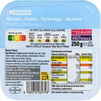 Queso fresco de Burgos EROSKI, tarrina 250 g