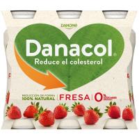 Danacol para beber de fresa DANONE, pack 6x100 ml