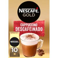 Café cappuccino descafeinado NESCAFÉ Gold, caja 10 sobres