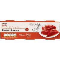 Pimiento rojo entero EROSKI basic, pack 3x60 g