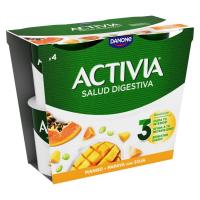 Activia con mango-papaya-soja DANONE, pack 4x120 g