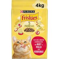 Alimento de pollo-hígado-verdura gato adulto FRISKIES, saco 4 kg