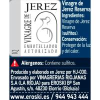 Vinagre de Jerez reserva EROSKI, botella 25 cl