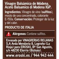 Vinagre balsámico de Módena EROSKI, botella 25 cl