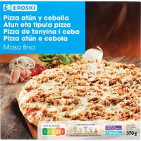 Pizza masa fina de atún-cebolla EROSKI, caja 370 g