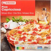 Pizza masa fina Capricciosa EROSKI, caja 370 g