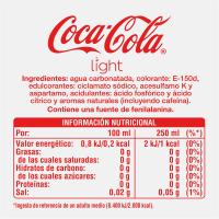 Refresco de cola light COCA COLA, botella 1,25 litros