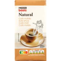 Café molido natural EROSKI BASIC, paquete 250 g
