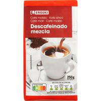 Café molido descafeinado mezcla EROSKI, paquete 250 g