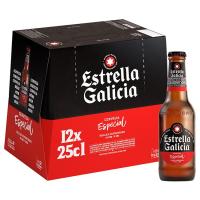 Cerveza especial ESTRELLA GALICIA, pack botellín 12x25 cl