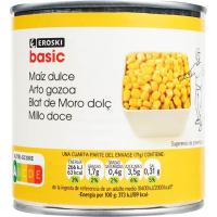 Maíz dulce EROSKI BASIC, lata 285 g