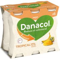 Danacol para beber tropical DANONE, pack 6x100 ml