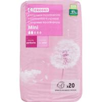 Compresa de incotinencia mini EROSKI, paquete 20 uds