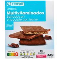 Snacks de chocolate-leche EROSKI, caja 200 g
