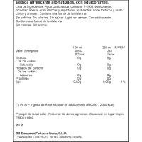 Refresco de cola light sin cafeína COCA COLA, botella 2 litros