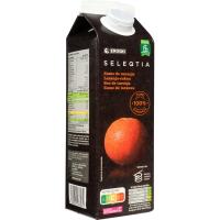 Zumo de naranja 100% exprimida Eroski SELEQTIA, brik 1 litro 